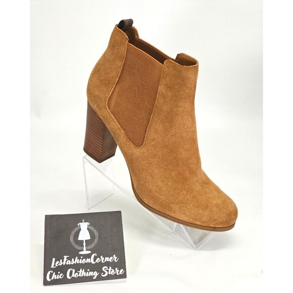 Michael Kors Women's Caramel Leather Lottie Chelsea Bootie Size 11 1835 - Picture 13 of 16
